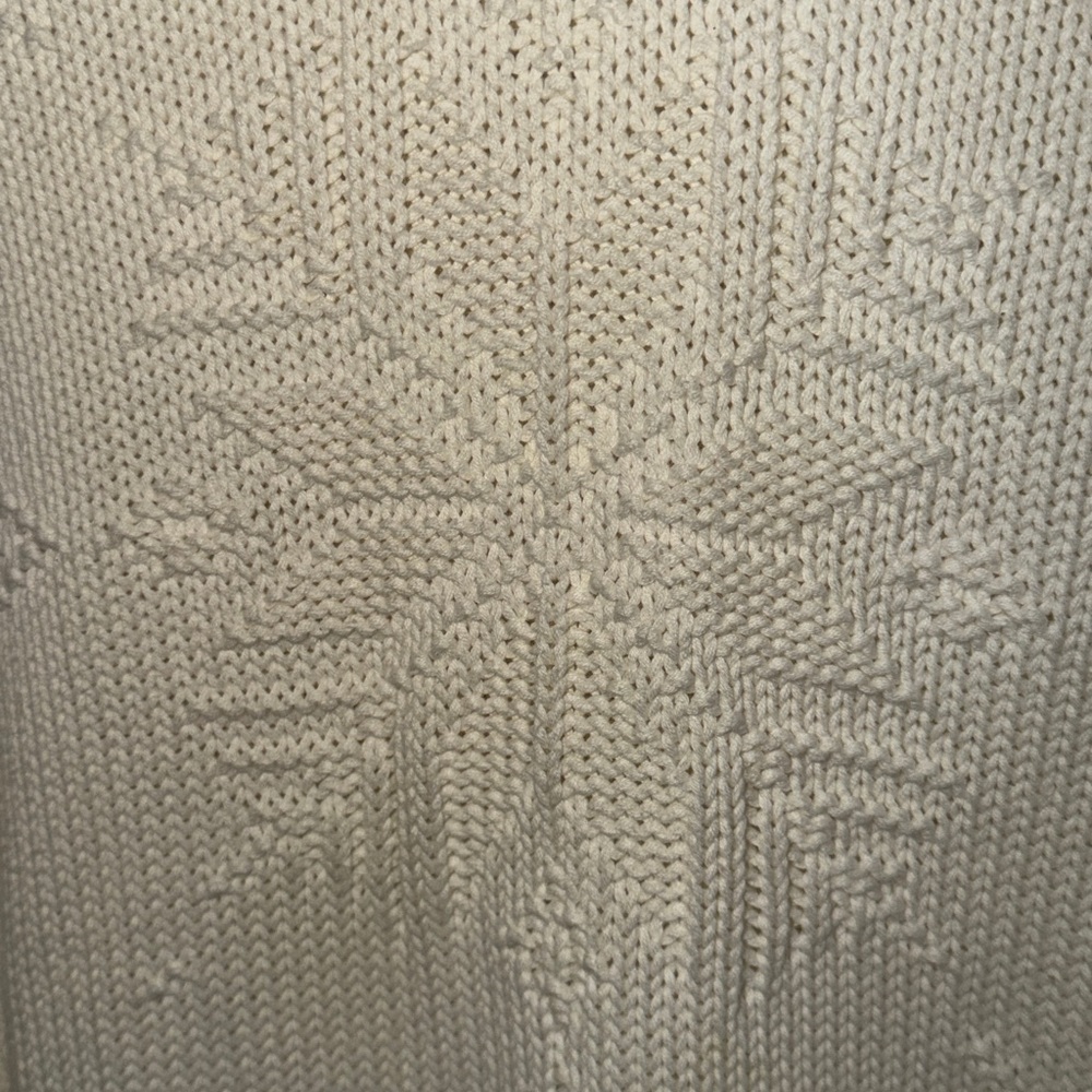 Lauren Ralph Lauren Cream Turtleneck Snowflake Knit Sweater Size M - Picture 2 of 7